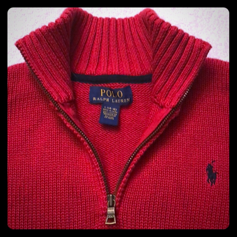 Polo Ralph Lauren Red Zip Sweater